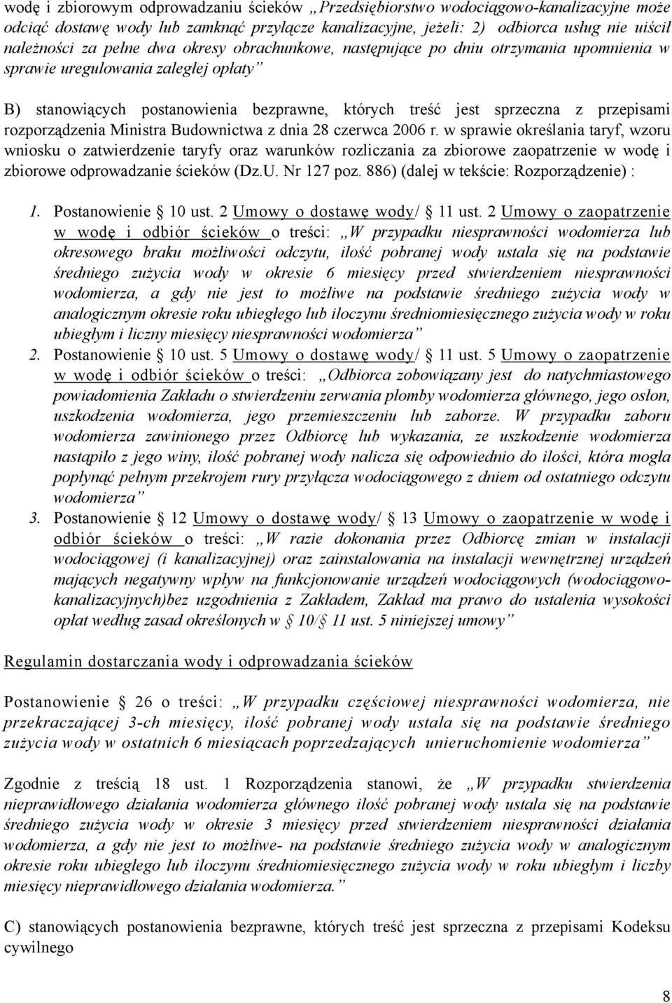 rozporządzenia Ministra Budownictwa z dnia 28 czerwca 2006 r.