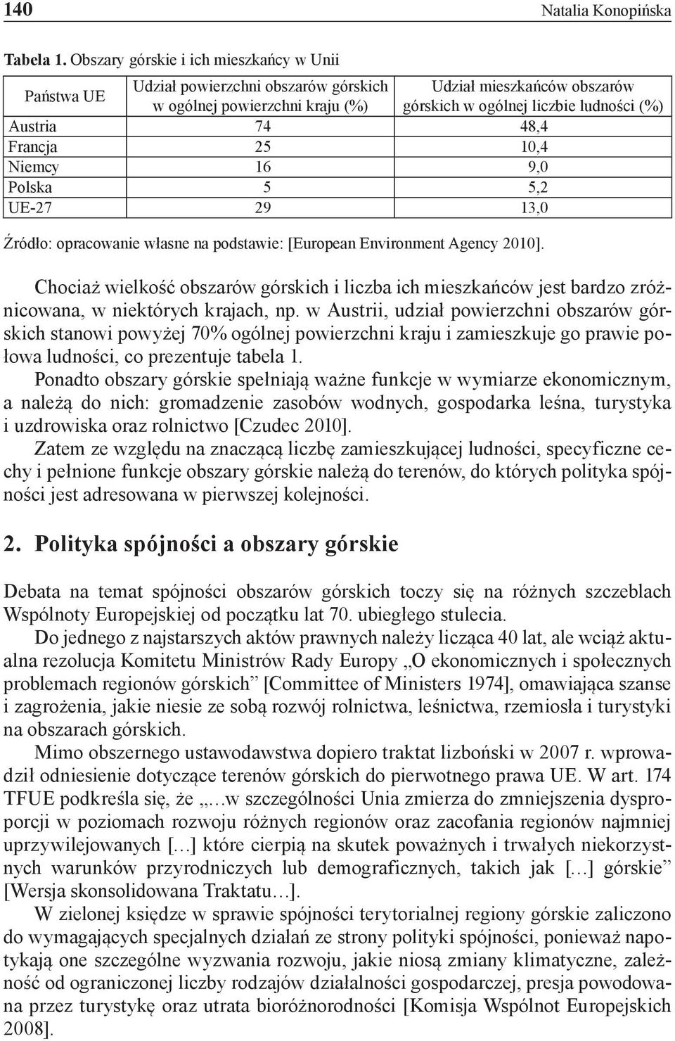 48,4 Francja 25 10,4 Niemcy 16 9,0 Polska 5 5,2 UE-27 29 13,0 Źródło: opracowanie własne na podstawie: [European Environment Agency 2010].