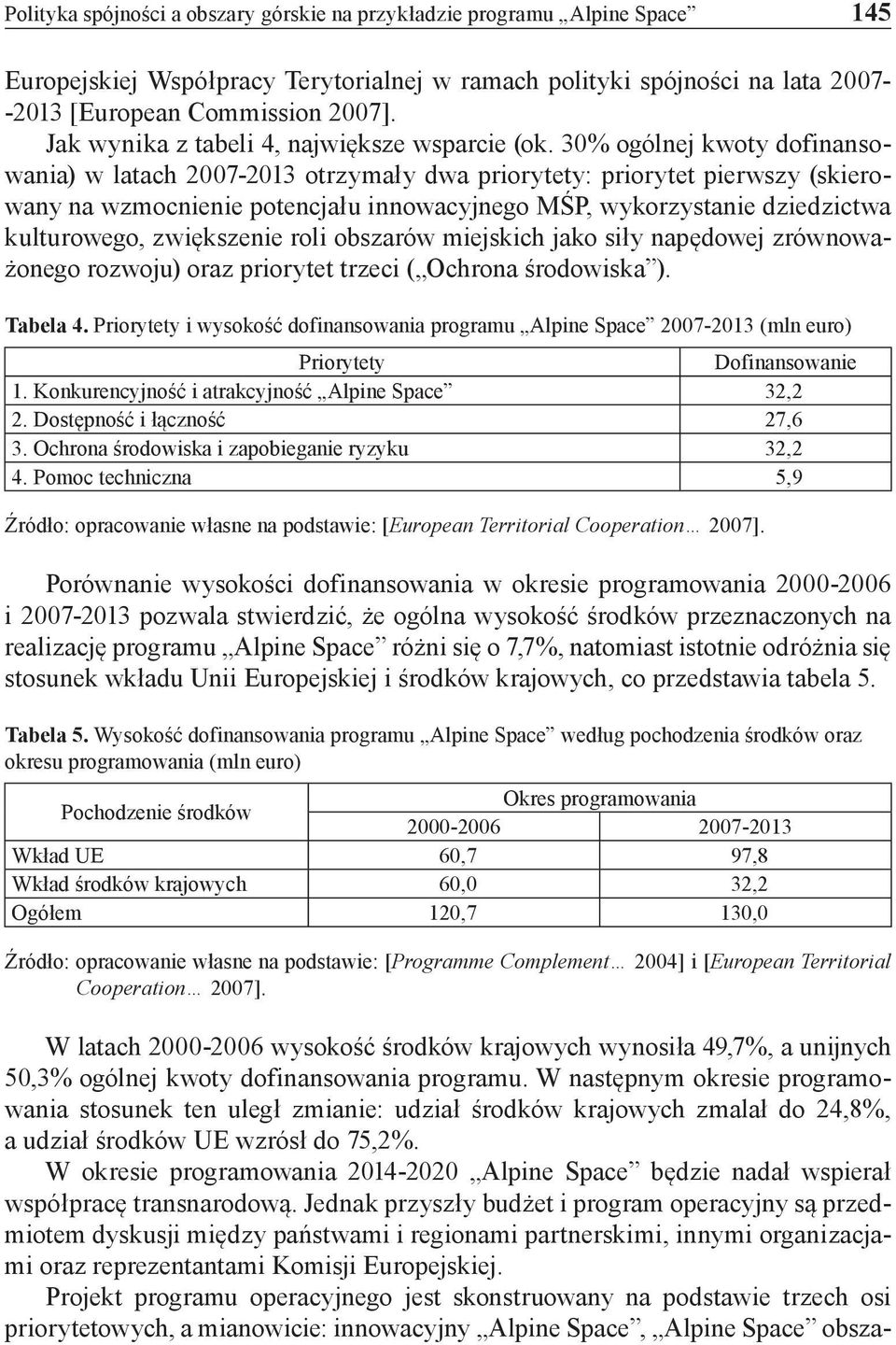 30% ogólnej kwoty dofinansowania) w latach 2007-2013 otrzymały dwa priorytety: priorytet pierwszy (skierowany na wzmocnienie potencjału innowacyjnego MŚP, wykorzystanie dziedzictwa kulturowego,