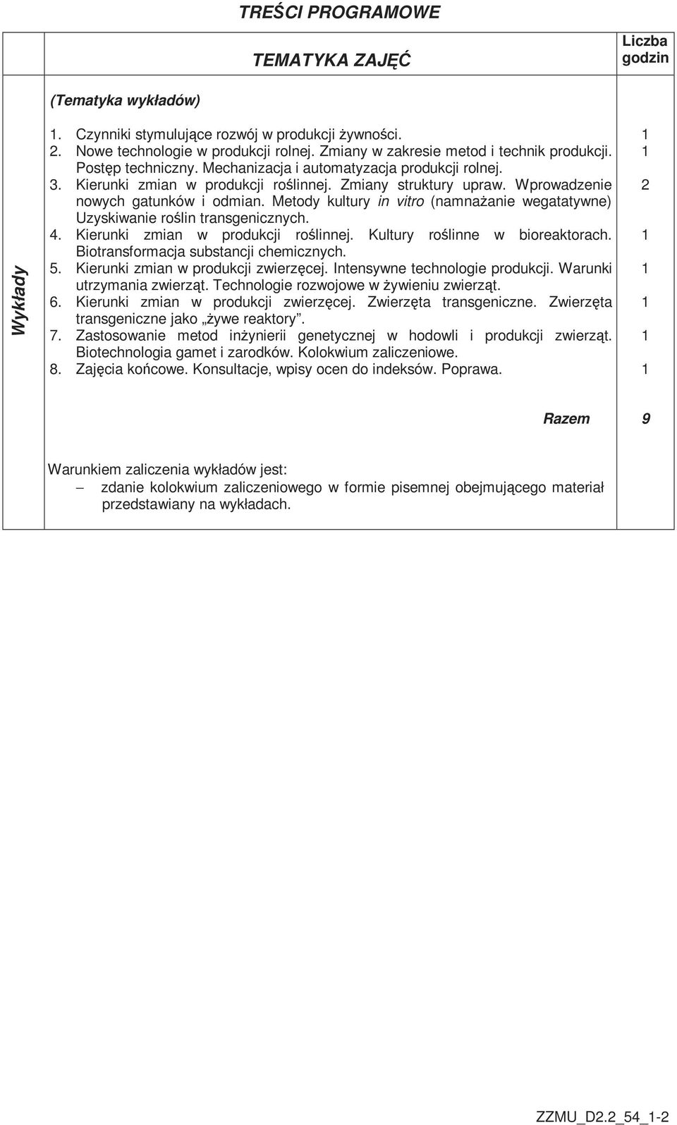 Metody kultury in vitro (namnaŝanie wegatatywne) Uzyskiwanie roślin transgenicznych. 4. Kierunki zmian w produkcji roślinnej. Kultury roślinne w bioreaktorach. Biotransformacja substancji chemicznych.