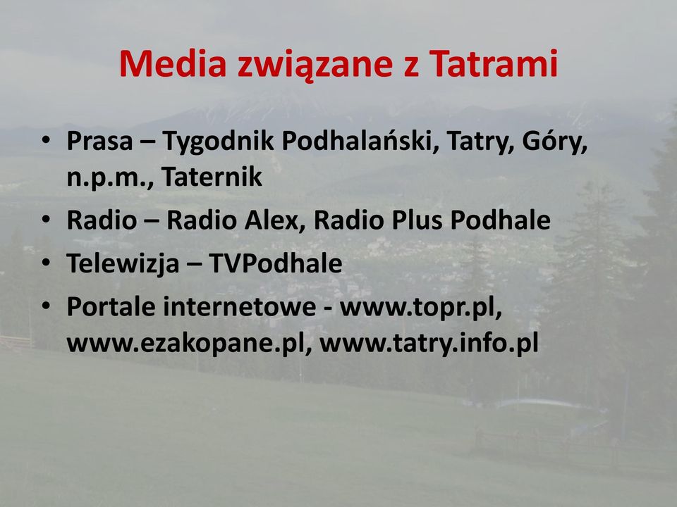 , Taternik Radio Radio Alex, Radio Plus Podhale