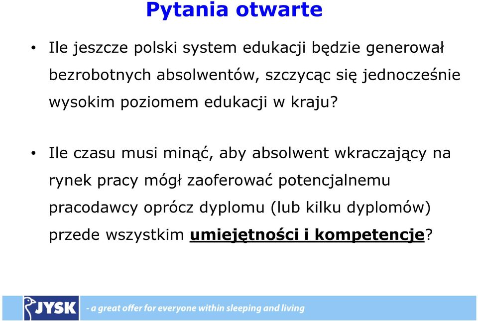 Ile czasu musi minąć, aby absolwent wkraczający na rynek pracy mógł zaoferować