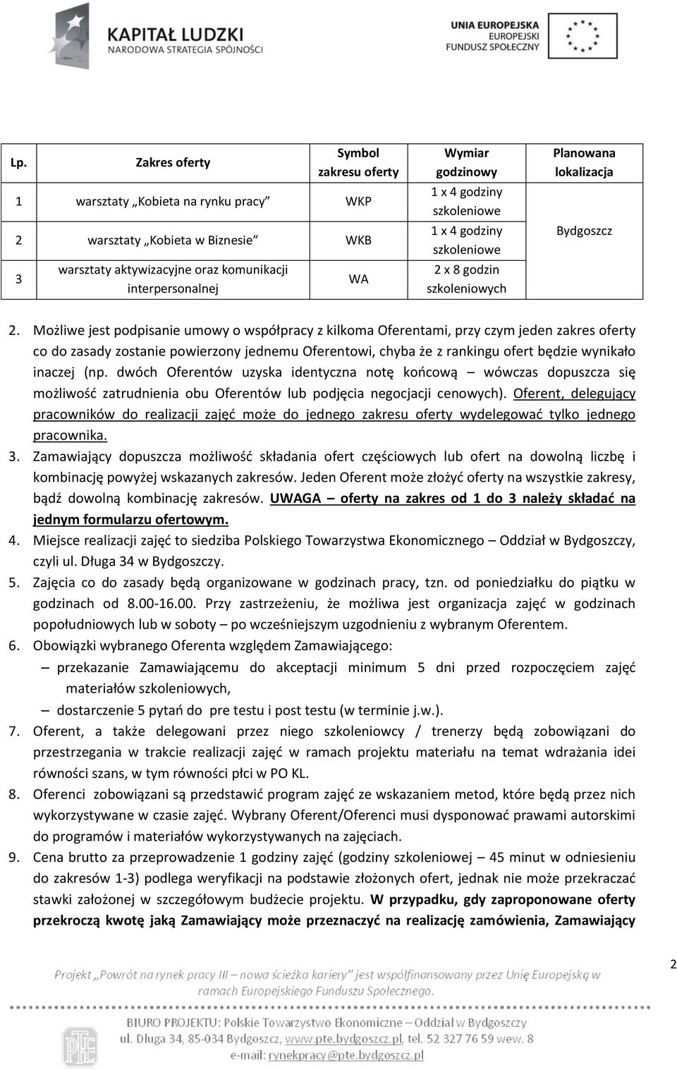 Możliwe jest podpisanie umowy o współpracy z kilkoma Oferentami, przy czym jeden zakres oferty co do zasady zostanie powierzony jednemu Oferentowi, chyba że z rankingu ofert będzie wynikało inaczej