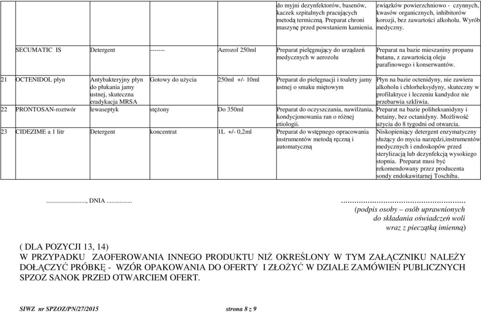 SECUMATIC IS Detergent ------- Aerozol 250ml Preparat pielęgnujący do urządzeń medycznych w aerozolu Preparat na bazie mieszaniny pranu butanu, z zawartością oleju parafinowego i konserwantów.