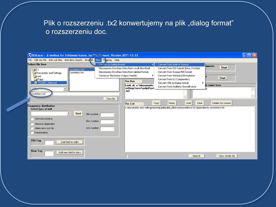 plik dialog format