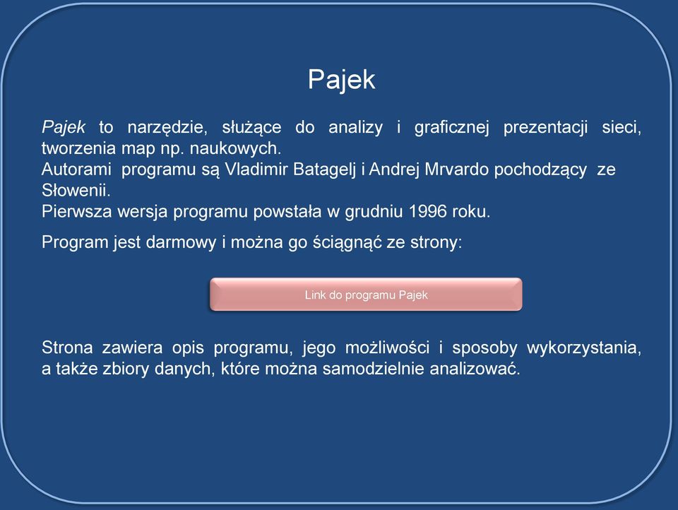 Pierwsza wersja programu powstała w grudniu 1996 roku.