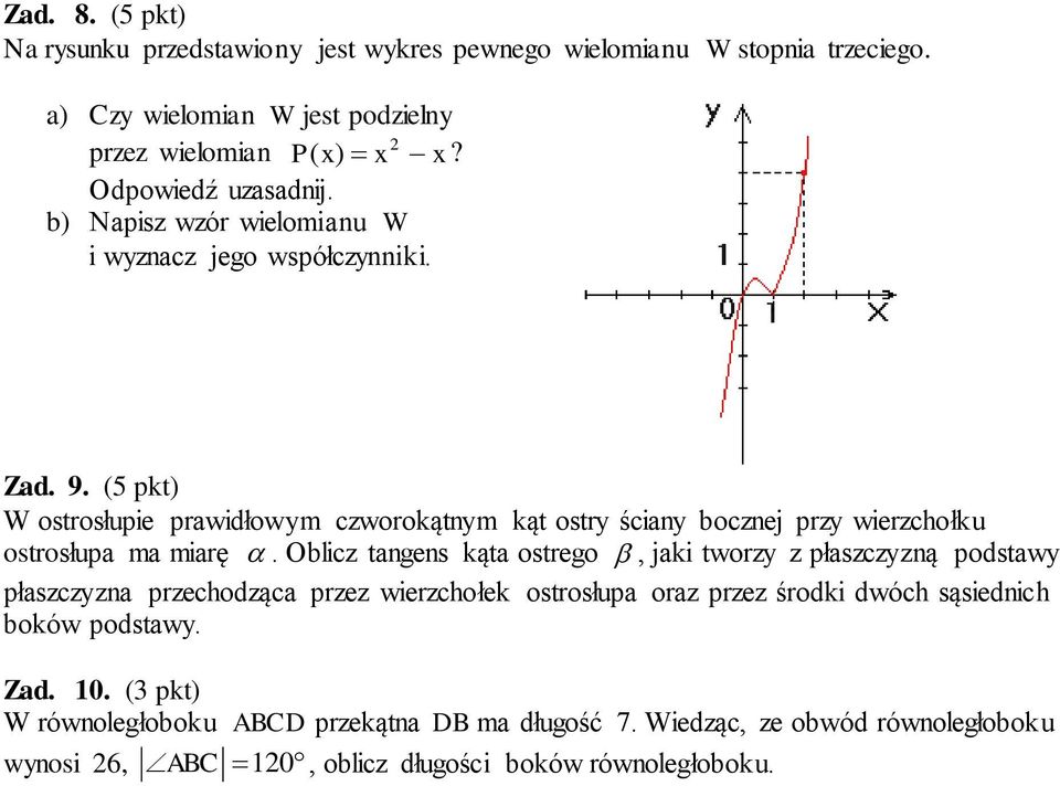 wierzchołku ostrosłupa ma miarę Oblicz tangens kąta ostrego, jaki tworzy z płaszczyzną podstawy płaszczyzna przechodząca przez wierzchołek ostrosłupa oraz przez