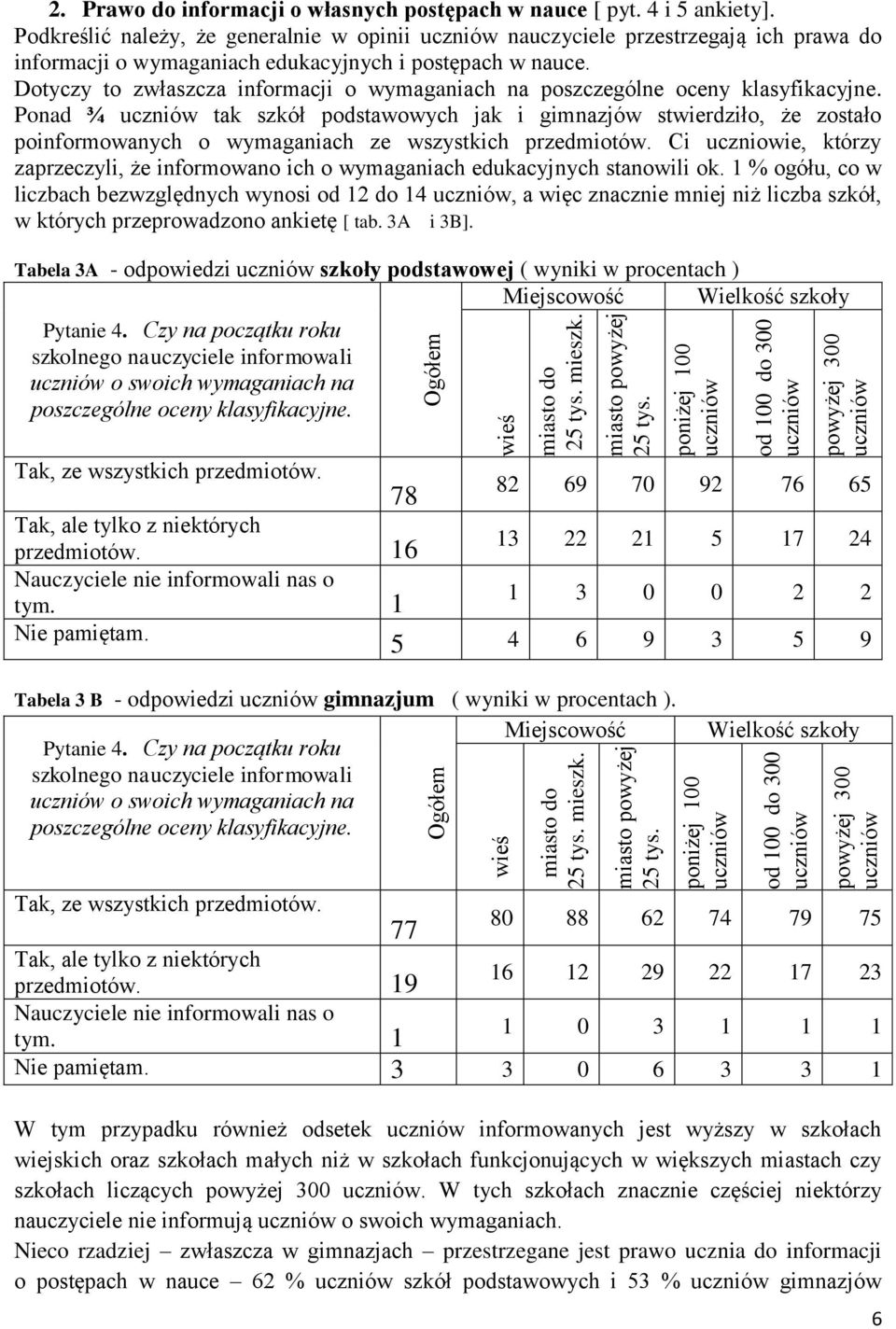 Dotyczy to zwłaszcza informacji o wymaganiach na poszczególne oceny klasyfikacyjne.