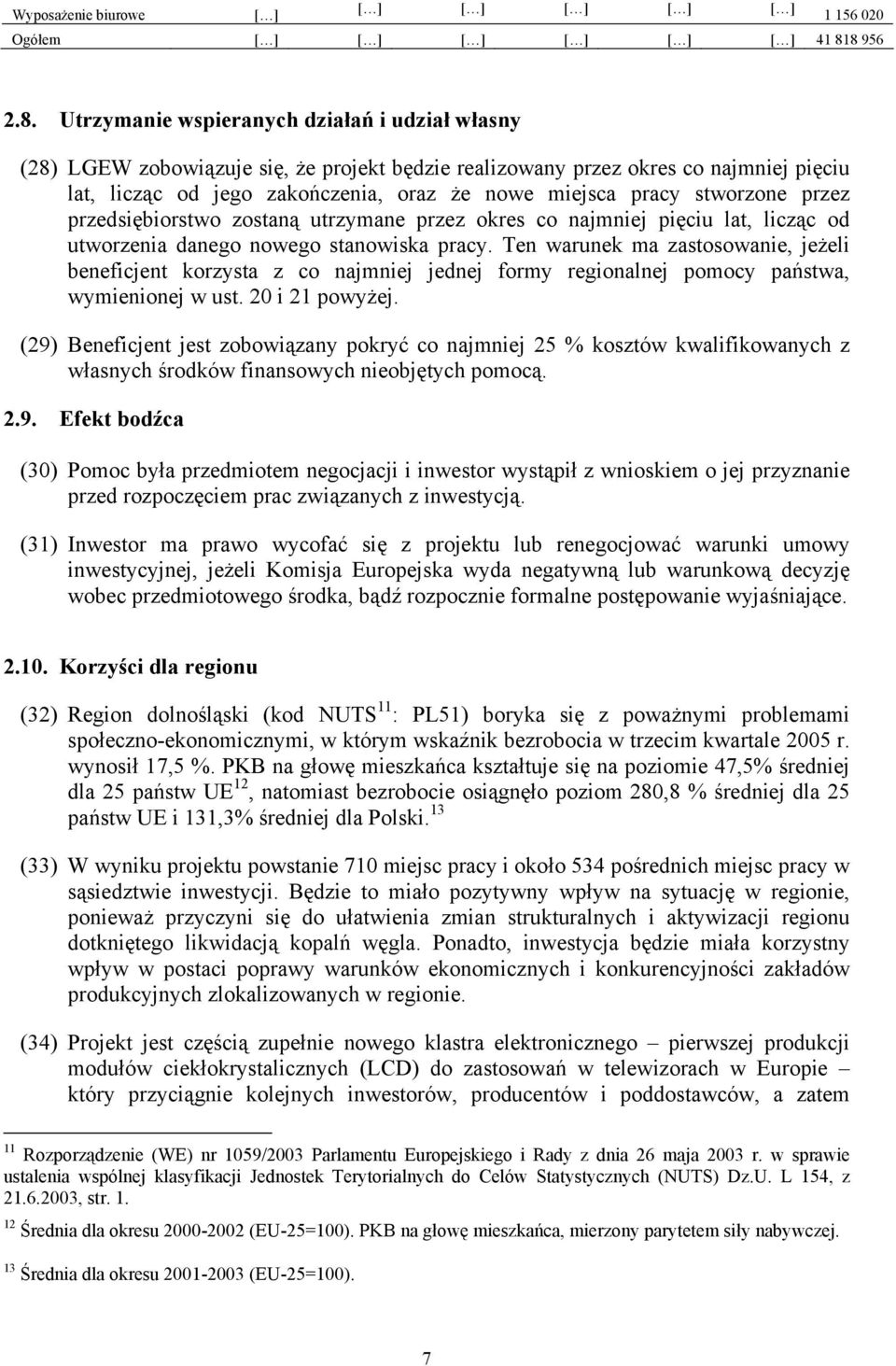 pracy stworzone przez przedsiębiorstwo zostaną utrzymane przez okres co najmniej pięciu lat, licząc od utworzenia danego nowego stanowiska pracy.