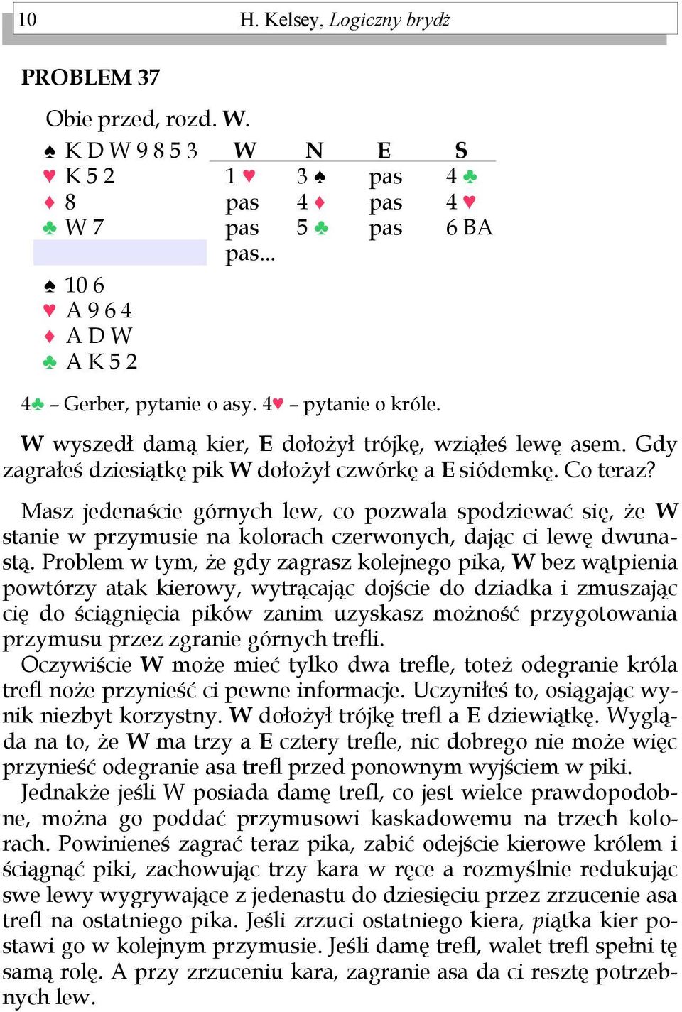 Masz jedenaście górnych lew, co pozwala spodziewać się, że stanie w przymusie na kolorach czerwonych, dając ci lewę dwunastą.