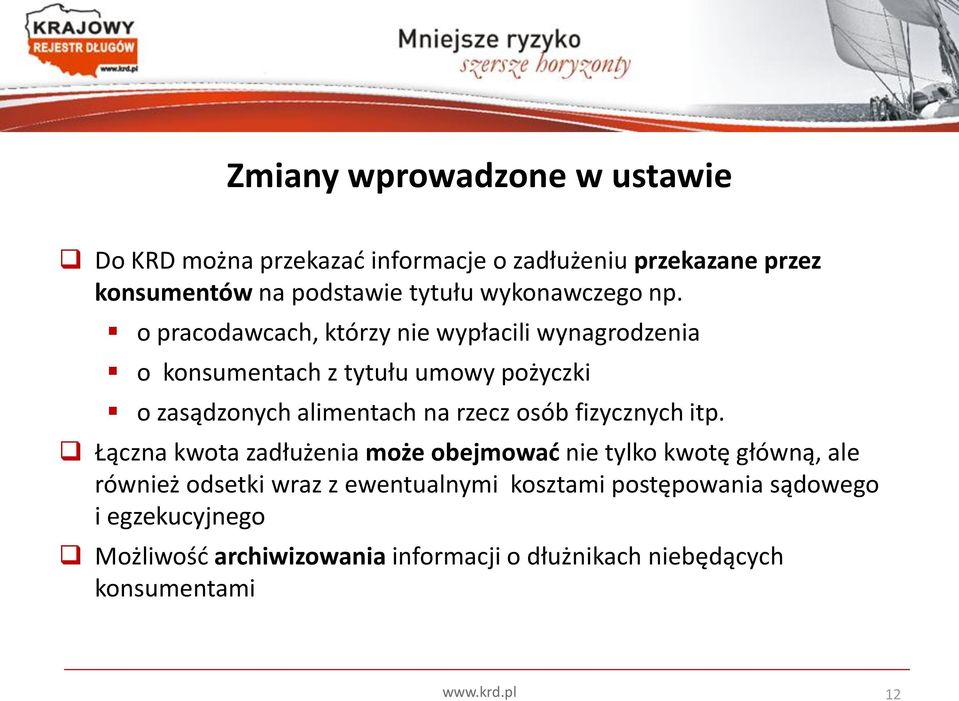 o pracodawcach, którzy nie wypłacili wynagrodzenia o konsumentach z tytułu umowy pożyczki o zasądzonych alimentach na rzecz osób