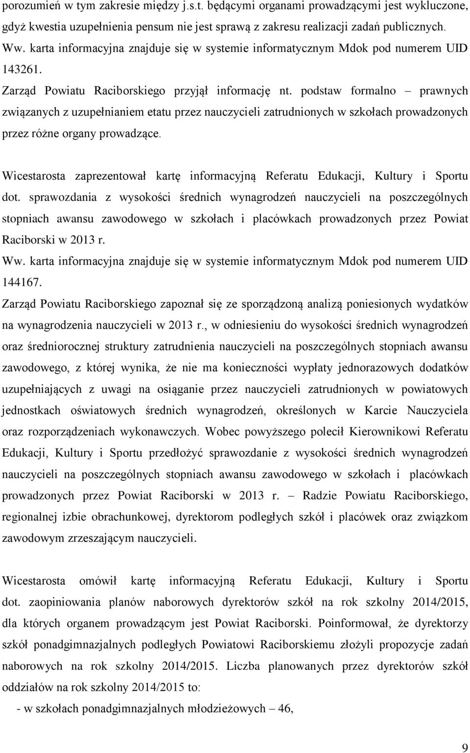 Wicestarosta zaprezentował kartę informacyjną Referatu Edukacji, Kultury i Sportu dot.