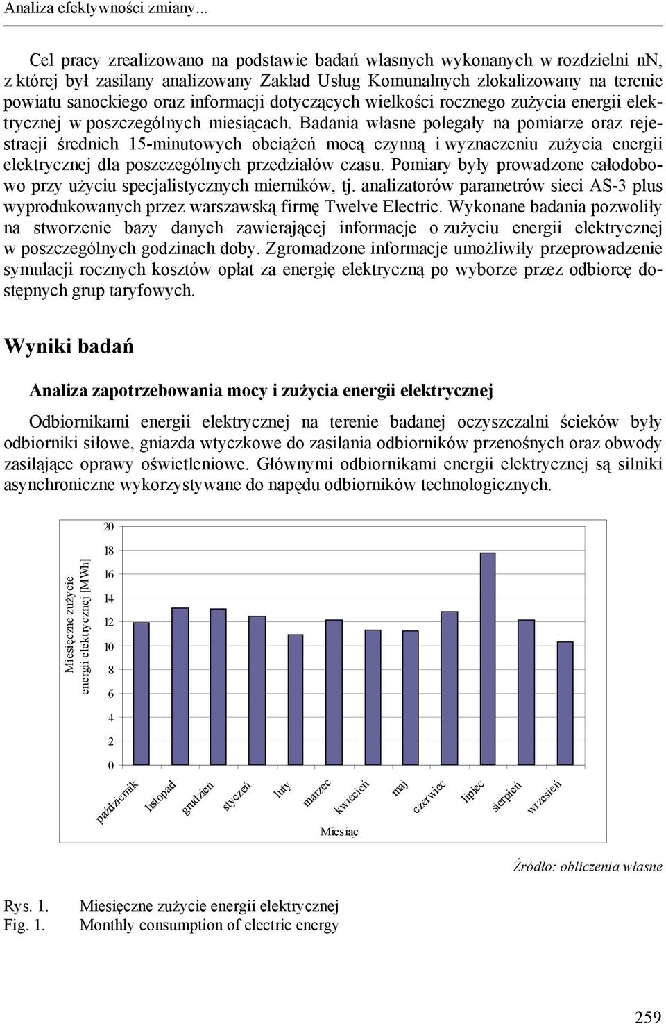 informacji dotyczących wielkości rocznego zużycia energii elektrycznej w poszczególnych miesiącach.