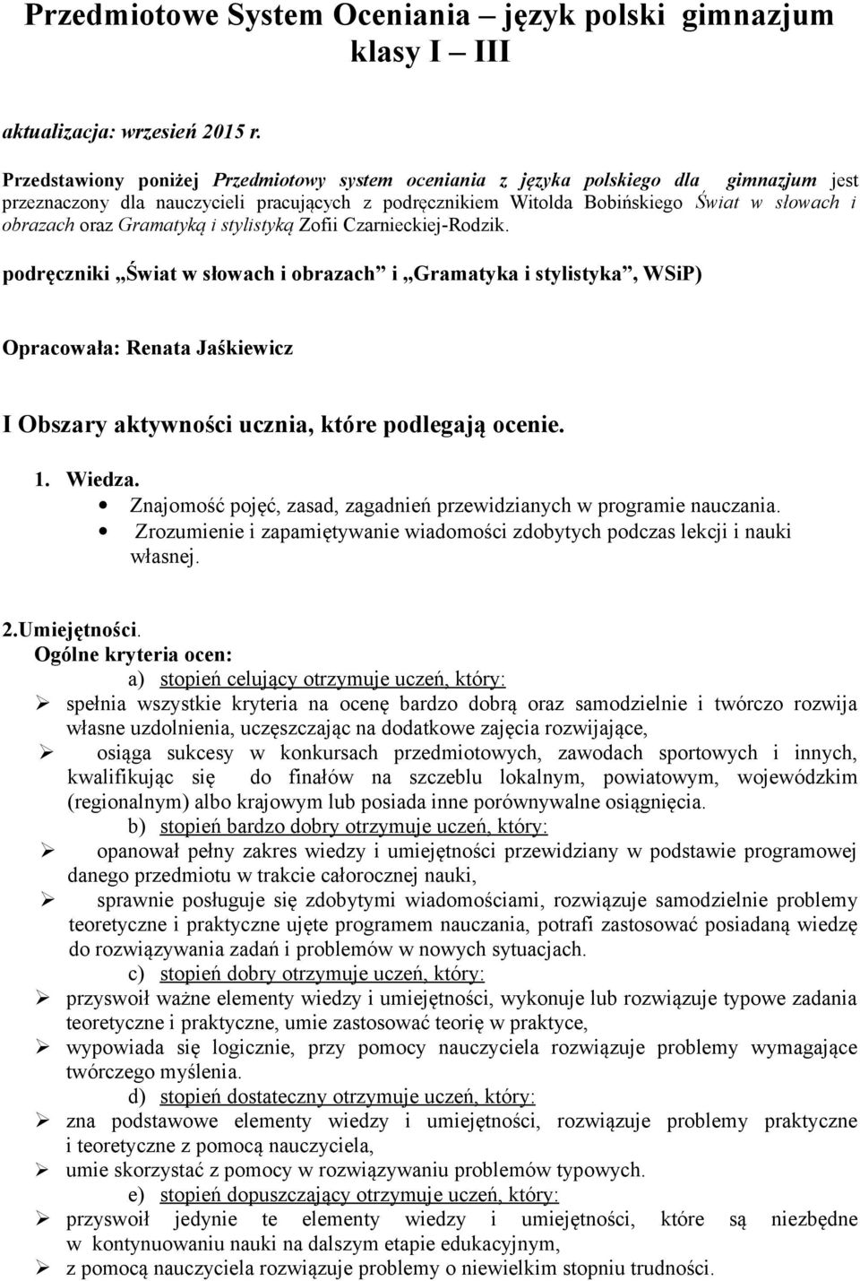 Gramatyką i stylistyką Zofii Czarnieckiej-Rodzik.