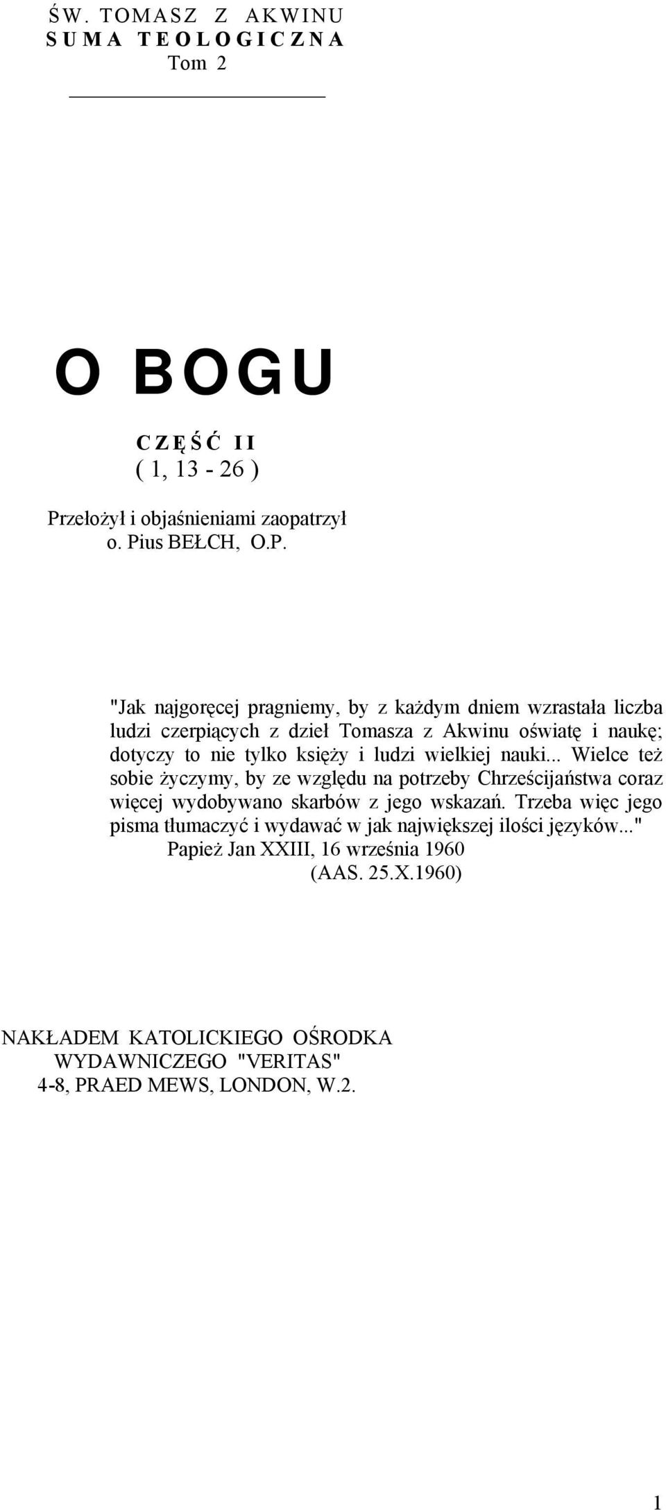 us BEŁCH, O.P.