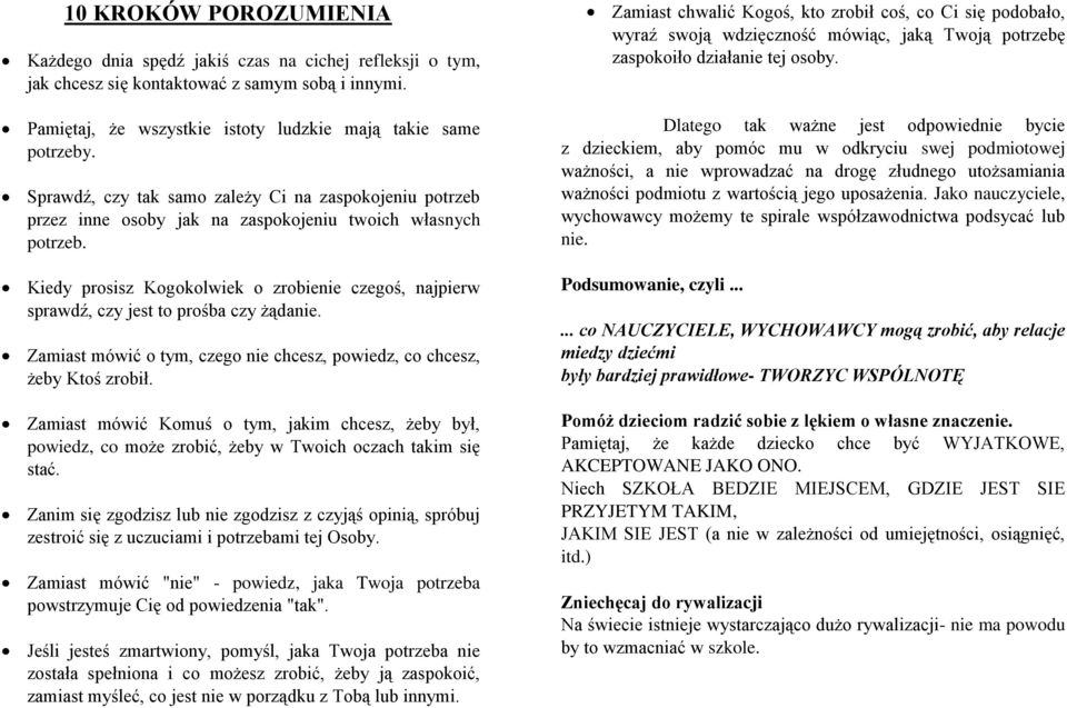 Kiedy prosisz Kogokolwiek o zrobienie czegoś, najpierw sprawdź, czy jest to prośba czy żądanie. Zamiast mówić o tym, czego nie chcesz, powiedz, co chcesz, żeby Ktoś zrobił.