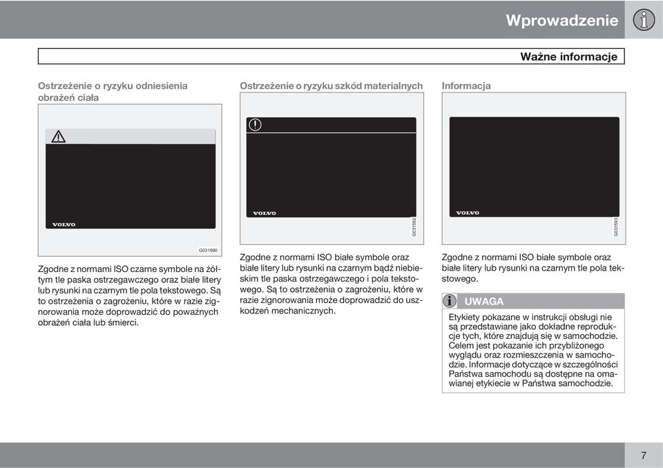 Są to ostrzeżenia o zagrożeniu, które w razie zignorowania może doprowadzić do poważnych obrażeń ciała lub śmierci.