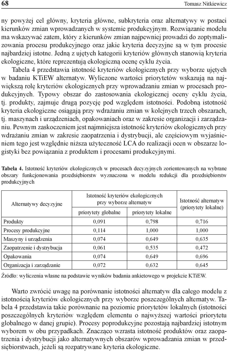 Jedną z ujętych kategorii kryteriów głównych stanowią kryteria ekologiczne, które reprezentują ekologiczną ocenę cyklu życia.