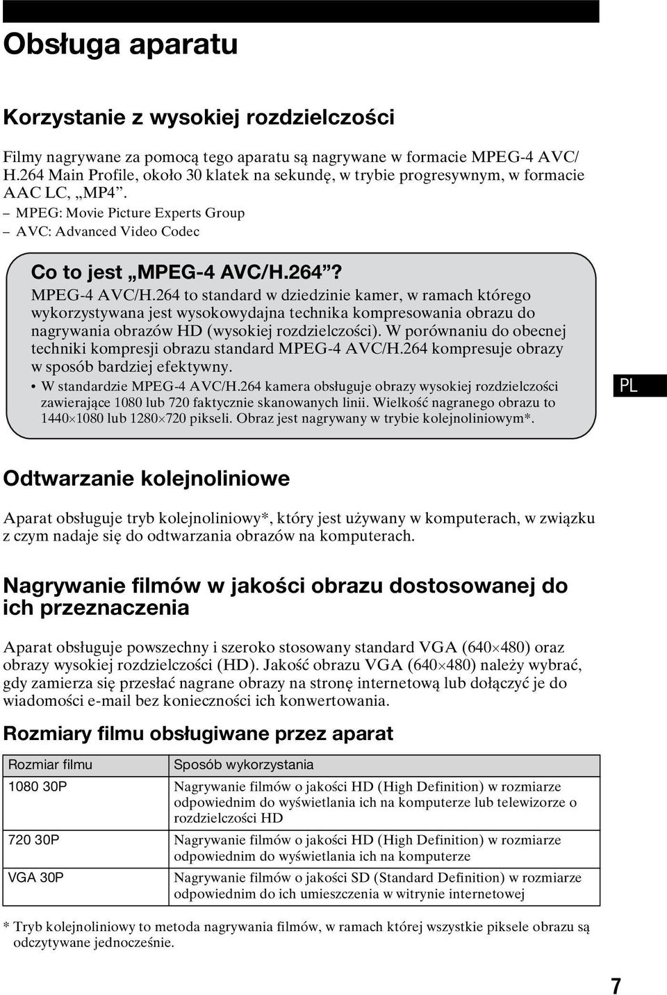 264? MPEG-4 AVC/H.264 to standard w dziedzinie kamer, w ramach którego wykorzystywana jest wysokowydajna technika kompresowania obrazu do nagrywania obrazów HD (wysokiej rozdzielczości).