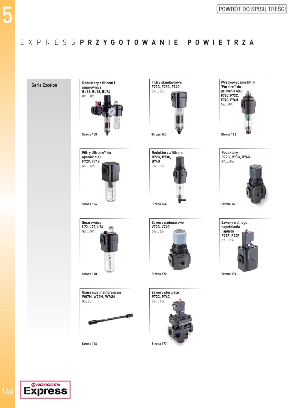 .. G /4 Reduktory z filtrem B7G, B7G, B74G G /4... G /4 Reduktory R7G, R7G, R74G G /4... G /4 Strona 64 Strona 66 Strona 68 Smarownice L7, L7, L74 G /4.