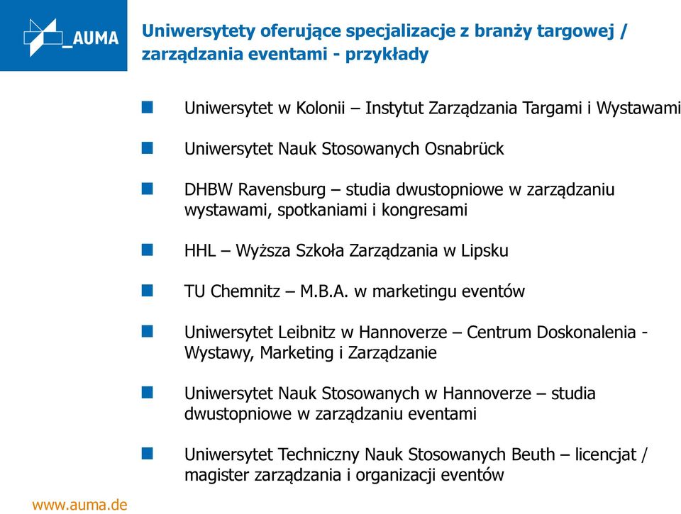 Lipsku TU Chemnitz M.B.A.