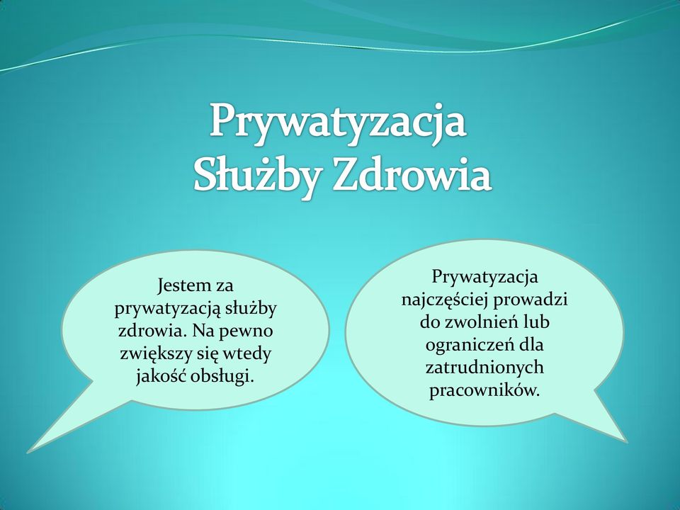 Prywatyzacja najczęściej prowadzi do