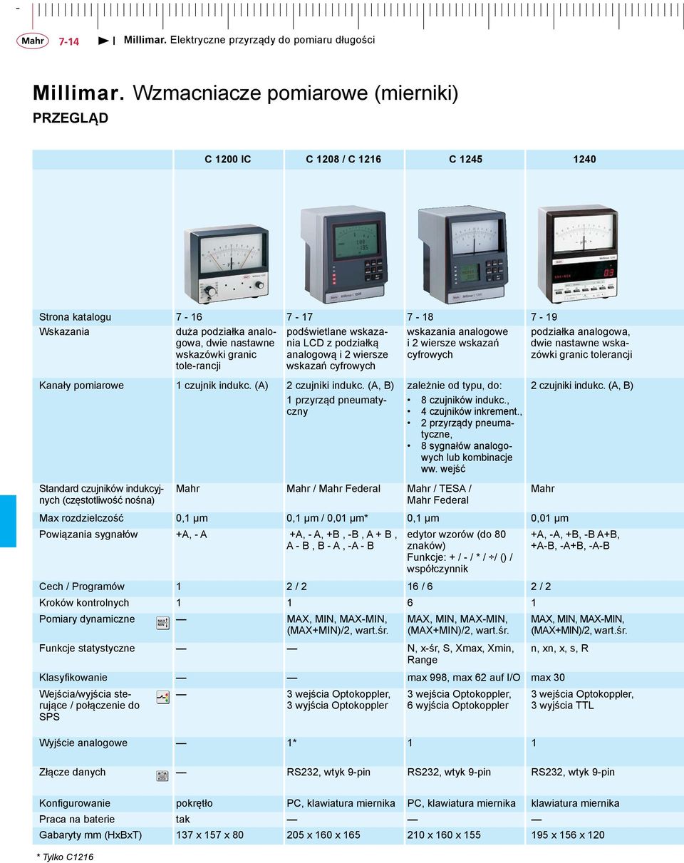 podświetlane wskazania LCD z podziałką analogową i 2 wiersze wskazań cyfrowych wskazania analogowe i 2 wiersze wskazań cyfrowych podziałka analogowa, dwie nastawne wskazówki granic tolerancji Kanały