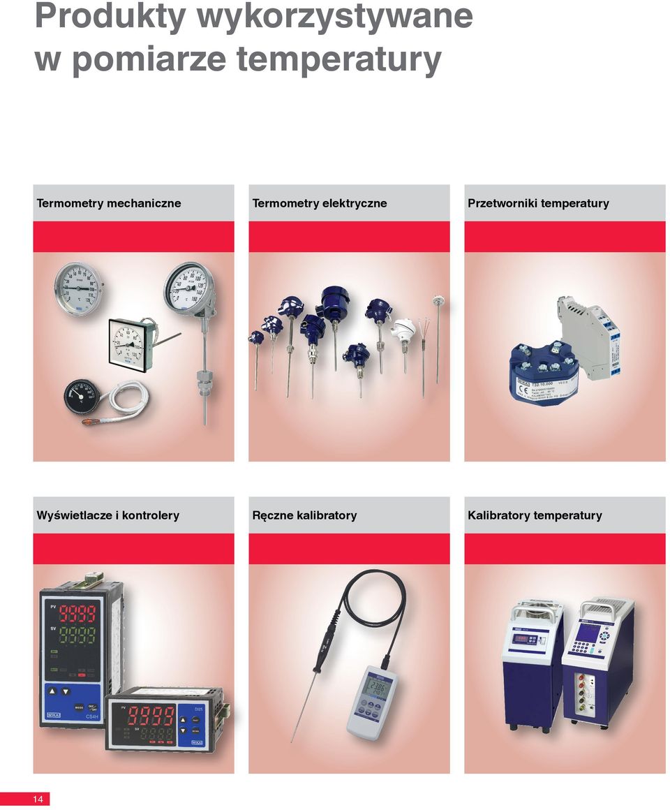 Przetworniki temperatury Wyświetlacze i