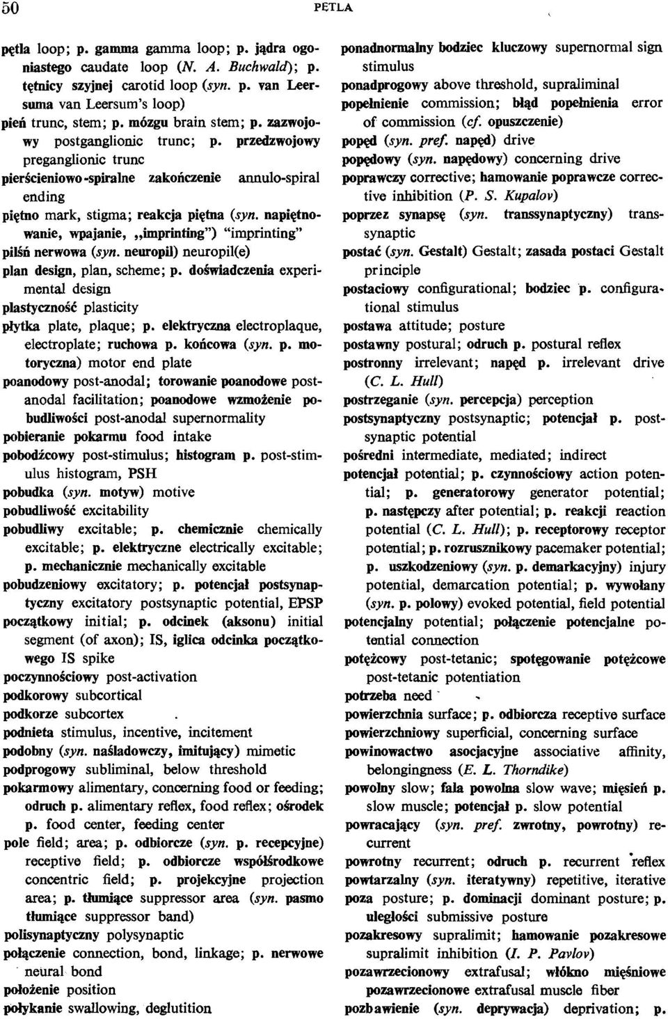 napigtnowanie, wpajanie,,,imprintingw)"imprinting" pilsn nerwowa (syn. neuropil) neuropil(e) plan design, plan, scheme; p.