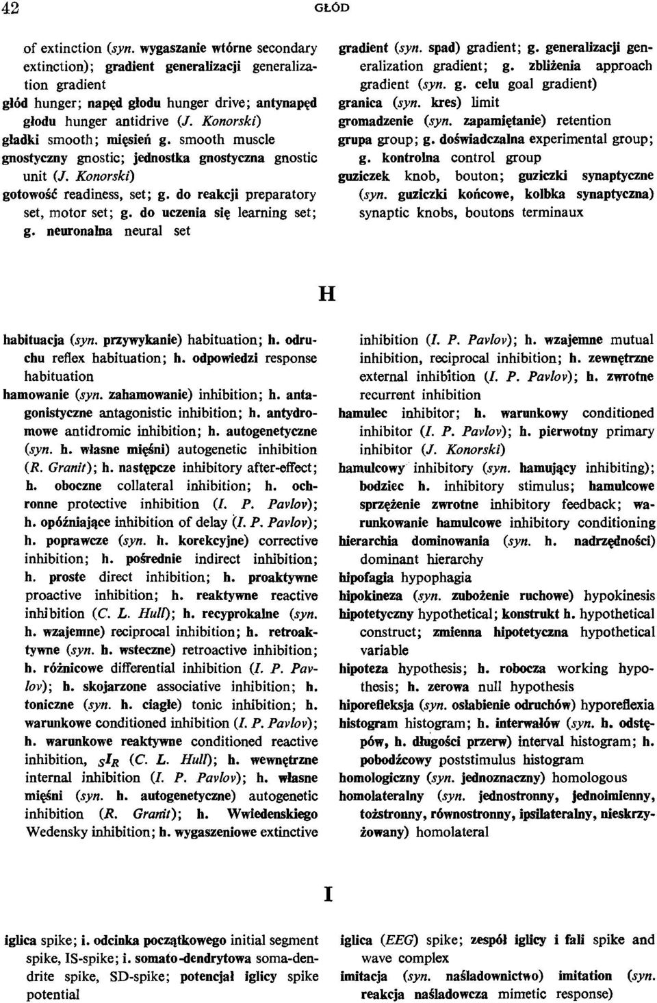 do uczenia sig learning set; g. neuronalna neural set gradient (syn. spad) gradient; g. generalizacji generalization gradient; g. zbluenia approach gradient (syn. g. celu goal gradient) granica (syn.