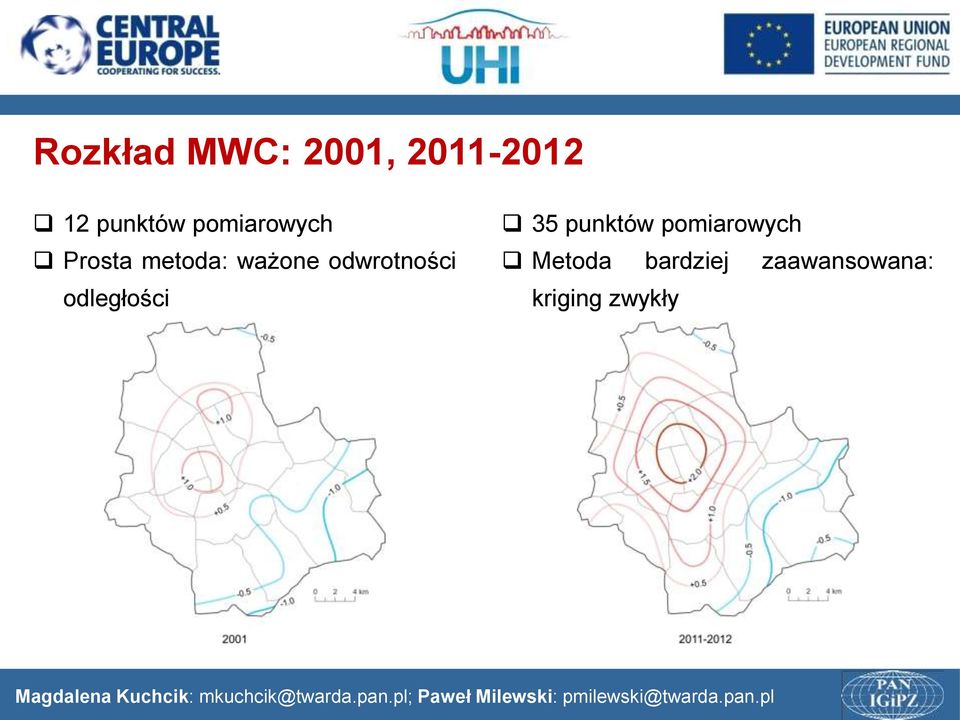 odwrotności odległości 35 punktów