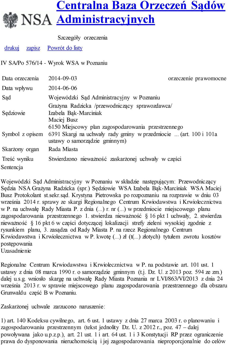 Busz 6150 Miejscowy plan zagospodarowania przestrzennego 6391 Skargi na uchwały rady gminy w przedmiocie... (art.