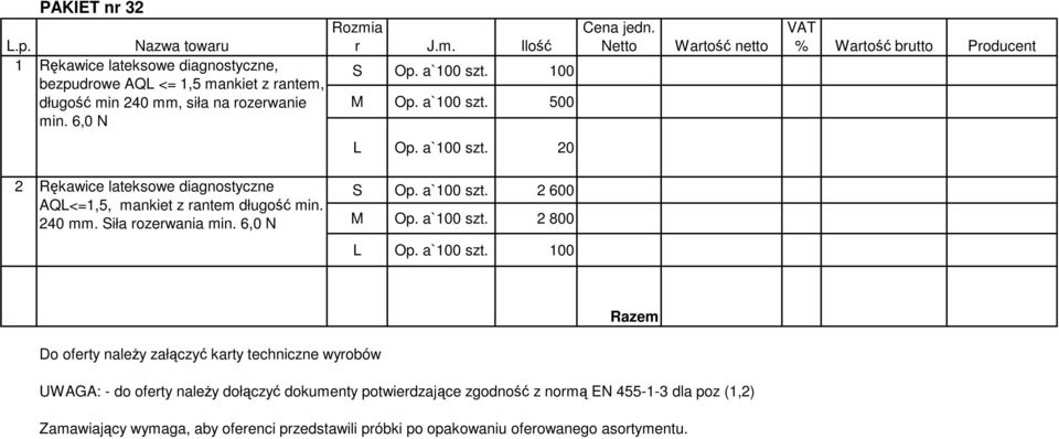 240 mm. Siła rozerwania min. 6,0 N S Op. a`100 szt.