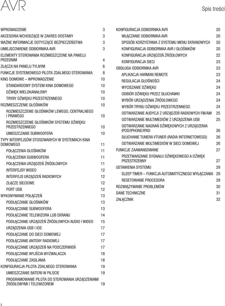 ROZMIESZCZENIE GŁOŚNIKÓW 10 ROZMIESZCZENIE GŁOŚNIKÓW LEWEGO, CENTRALNEGO I PRAWEGO 10 ROZMIESZCZENIE GŁOŚNIKÓW SYSTEMU DŹWIĘKU PRZESTRZENNEGO 10 UMIESZCZANIE SUBWOOFERA 10 TYPY INTERFEJSÓW