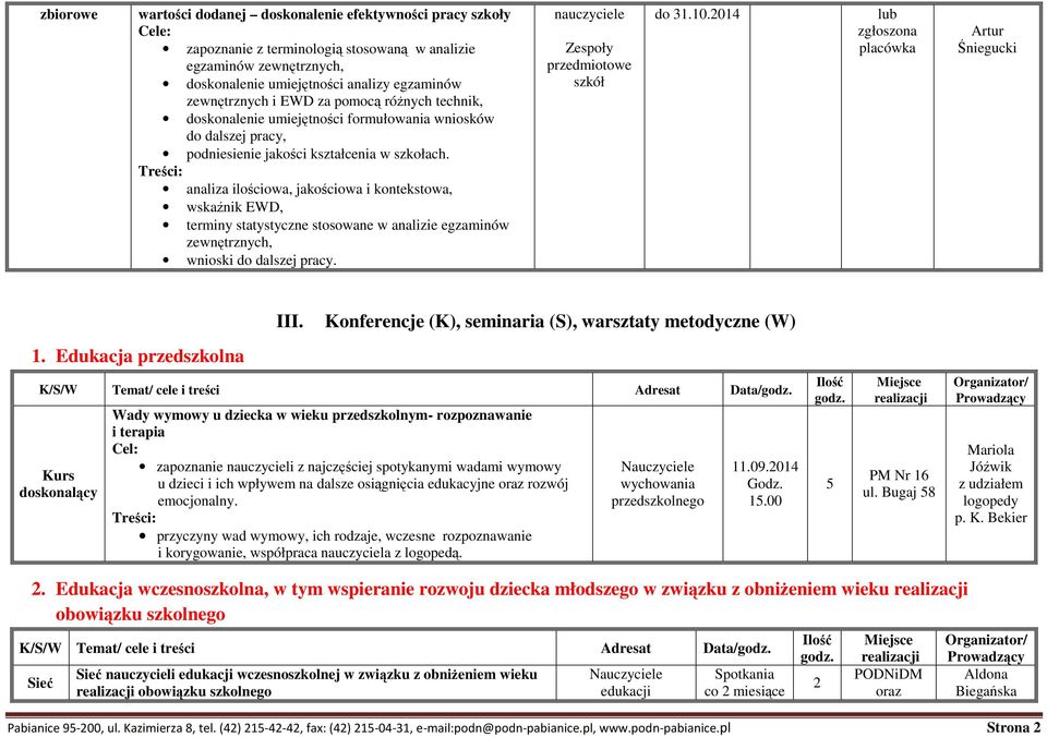 analiza ilościowa, jakościowa i kontekstowa, wskaźnik ED, terminy statystyczne stosowane w analizie egzaminów zewnętrznych, wnioski do dalszej pracy. Zespoły przedmiotowe szkół do 31.10.