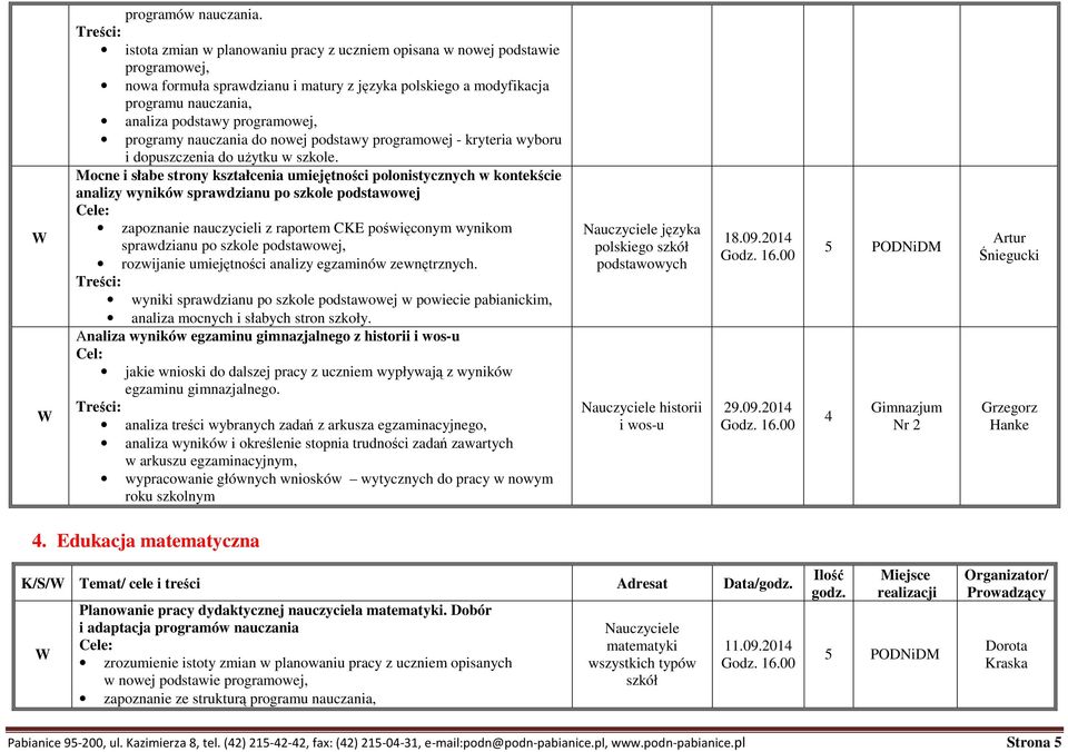 programy nauczania do nowej podstawy programowej - kryteria wyboru i dopuszczenia do użytku w szkole.