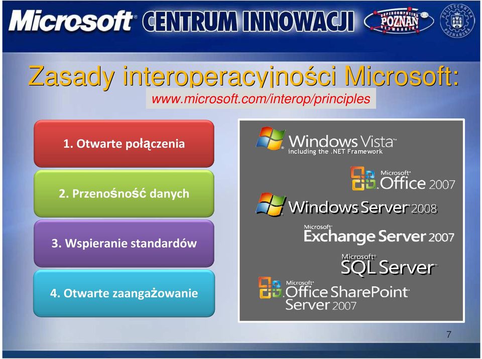 Otwarte połączenia including the.net Framework 2.