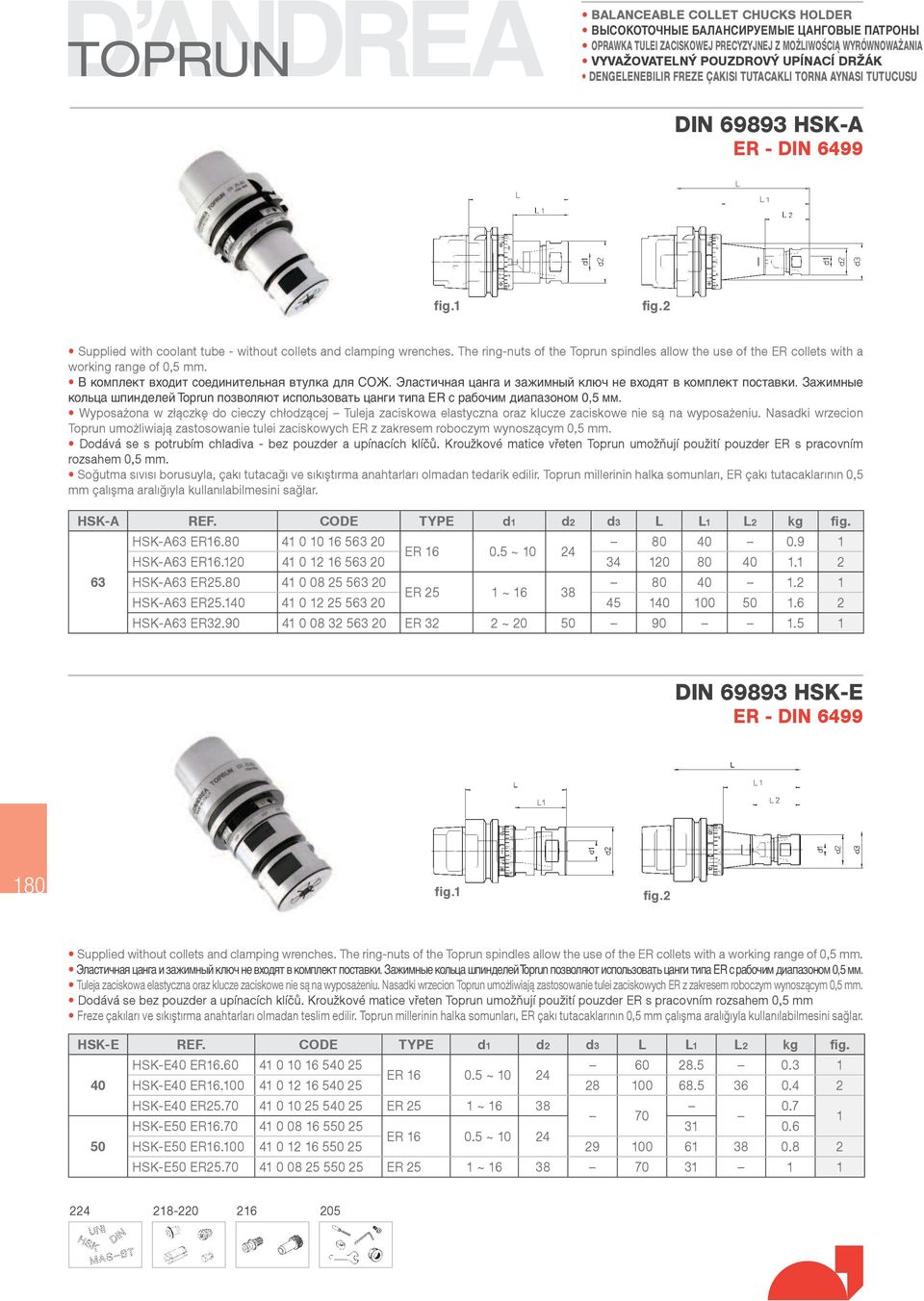 The ring-nuts of the Toprun spindles allow the use of the ER collets with a working range of 0,5 mm. В комплект входит соединительная втулка для СОЖ.