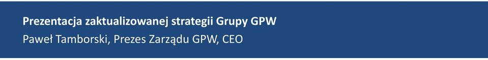 strategii Grupy GPW