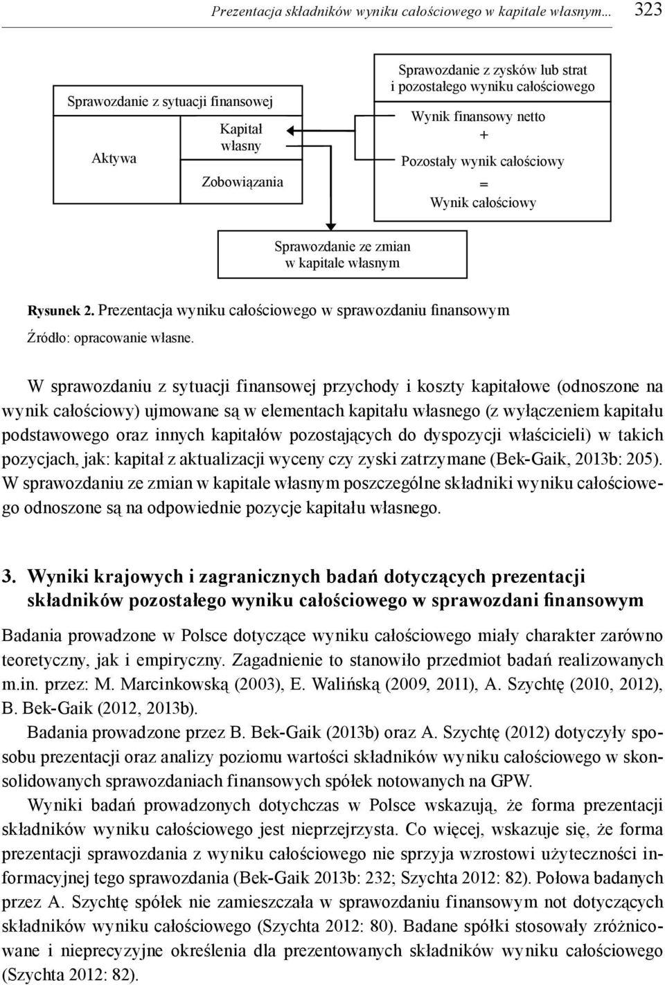 Wynik całościowy Sprawozdanie ze zmian w kapitale własnym Rysunek 2. Prezentacja wyniku całościowego w sprawozdaniu finansowym Źródło: opracowanie własne.