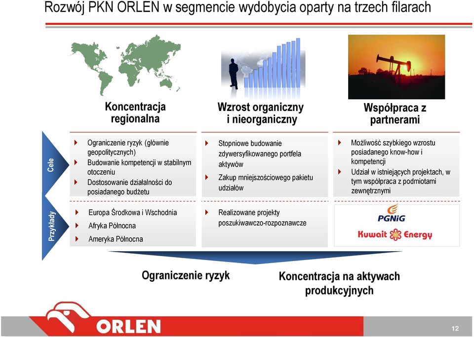 Wschodnia Afryka Północna Realizowane projekty poszukiwawczo-rozpoznawcze Ameryka Północna Cele Przykłady Wzrost organiczny i nieorganiczny Ograniczenie ryzyk Współpraca z