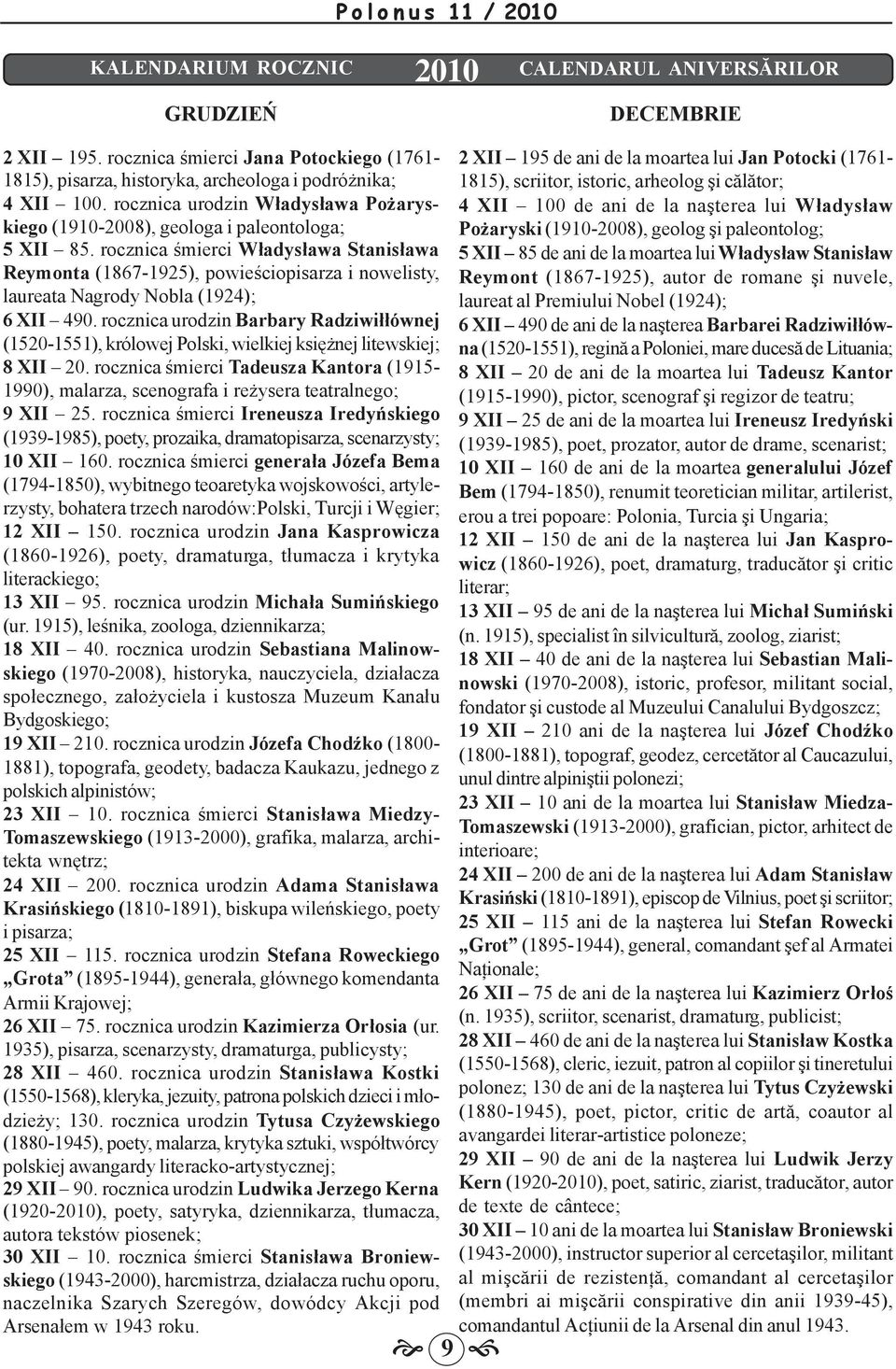 rocznica śmierci Władysława Stanisława Reymonta (1867-1925), powieściopisarza i nowelisty, laureata Nagrody Nobla (1924); 6 XII 490.