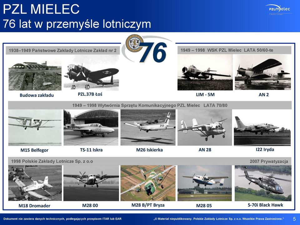 37B Łoś LIM - 5M AN 2 1949 1998 Wytwórnia Sprzętu Komunikacyjnego PZL Mielec LATA 70/80 M15