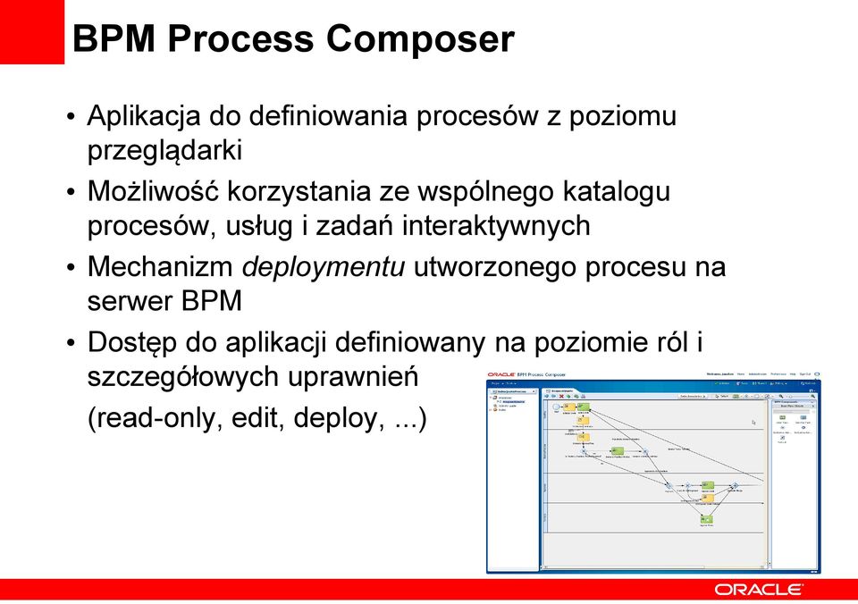 interaktywnych Mechanizm deploymentu utworzonego procesu na serwer BPM Dostęp do