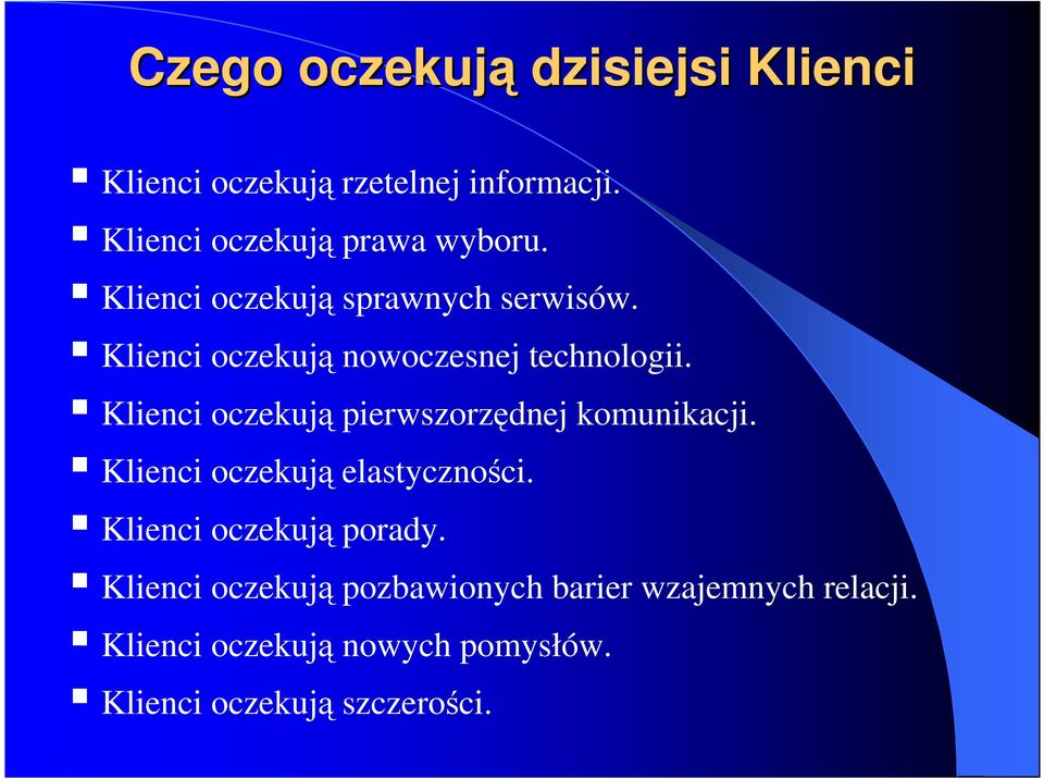 Klienci oczekują nowoczesnej technologii. Klienci oczekują pierwszorzędnej komunikacji.