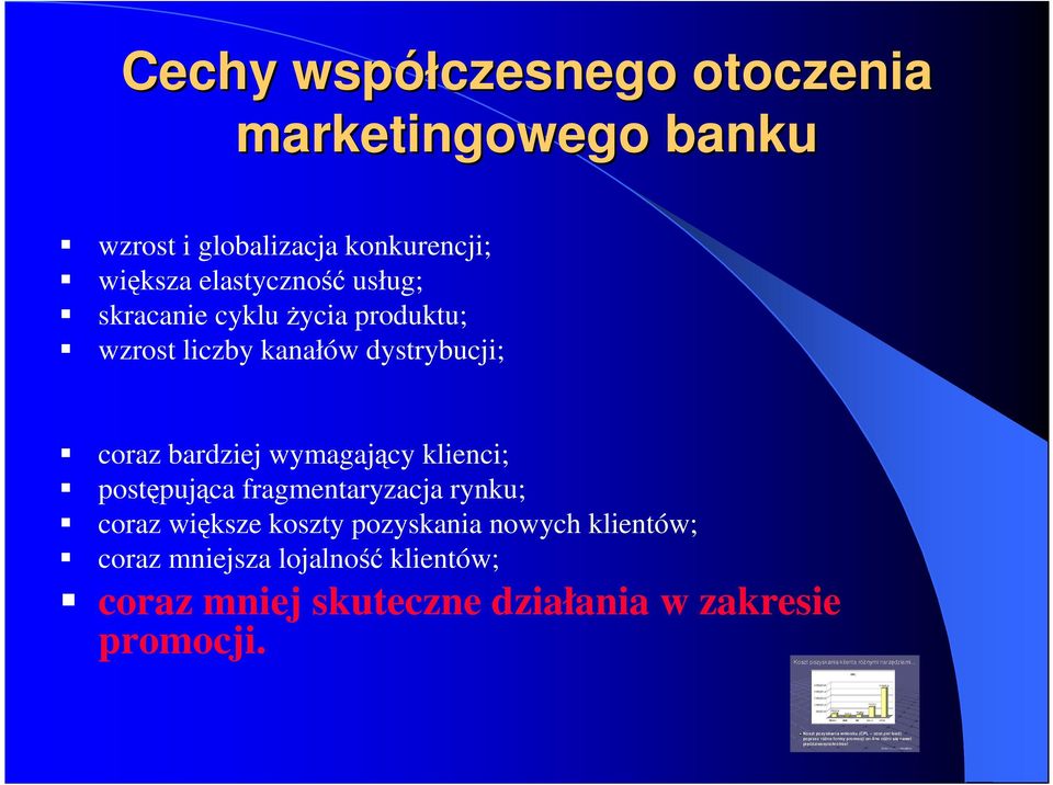 wzrost liczby kanałów dystrybucji; coraz bardziej wymagający klienci; postępująca fragmentaryzacja rynku; coraz większe koszty pozyskania nowych