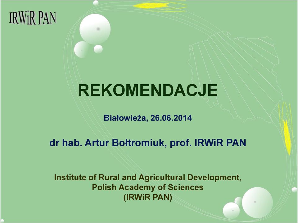 IRWiR PAN Institute of Rural and