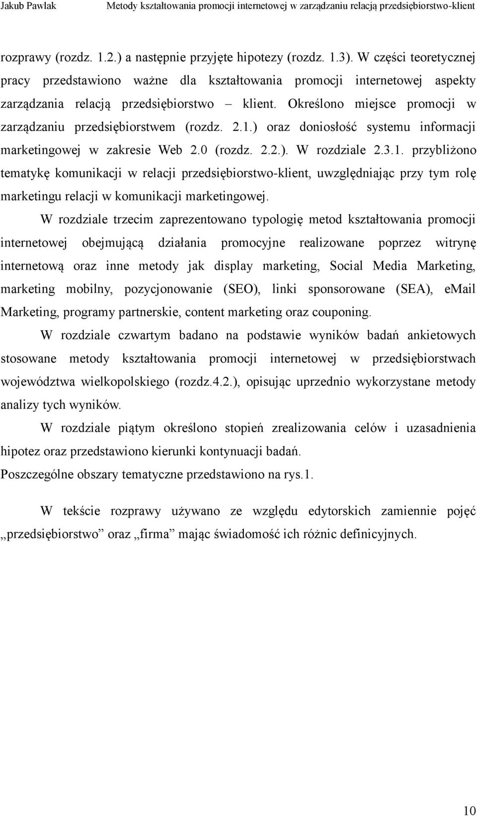 Określono miejsce promocji w zarządzaniu przedsiębiorstwem (rozdz. 2.1.