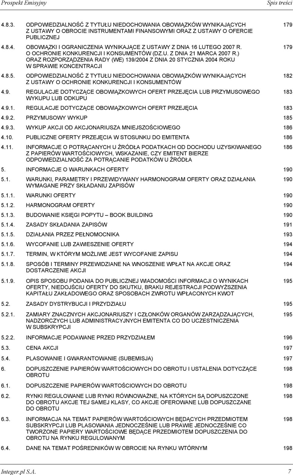 ODPOWIEDZIALNOŚĆ Z TYTUŁU NIEDOCHOWANIA OBOWIĄZKÓW WYNIKAJĄCYCH 182 Z USTAWY O OCHRONIE KONKURENCJI I KONSUMENTÓW 4.9.