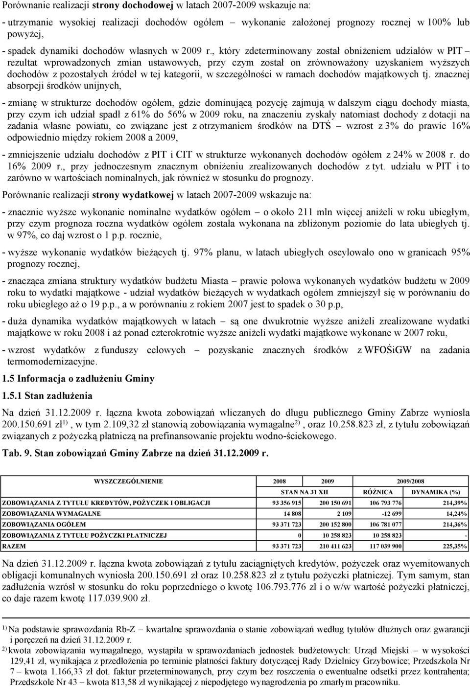 , który zdeterminowany został obniżeniem udziałów w PIT rezultat wprowadzonych zmian ustawowych, przy czym został on zrównoważony uzyskaniem wyższych dochodów z zostałych źródeł w tej kategorii, w